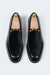 Black Velvet Slip-On Tuxedo Shoes